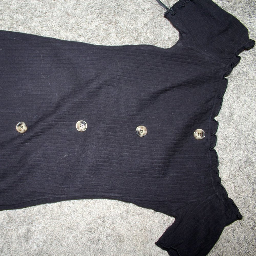 (SHEIN) Black button cocktail dress